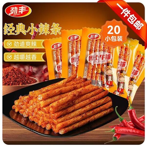 劲丰博士牛筋辣条400g 面筋豆干一根筋素牛筋怀旧童年休闲零食